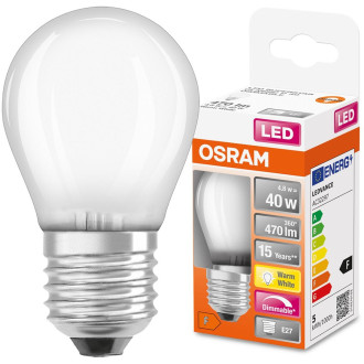 LED žiarovka E27 P45 4,8W  40W 470lm 2700K Teplé 320° vlákno Stmievateľné OSRAM SUPER STAR