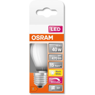 LED žiarovka E27 P45 4,8W  40W 470lm 2700K Teplé 320° vlákno Stmievateľné OSRAM SUPER STAR