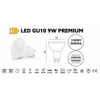 Žiarovka LED 3W GU10 6200K 230V PREMIUM