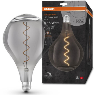 Dekoratívna LED žiarovka E27 ET165 4,5W  15W 150lm 1700K Warm 320° Filament Dimmable OSRAM Vintage 1906