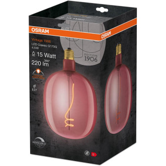 Dekoratívna LED žiarovka E27 BALLON 4,5W  15W 220lm 1600K Warm 320° Filament Dimmable OSRAM Vintage 1906