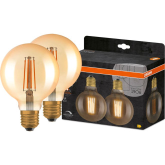 2PAK LED dekoratívna žiarovka E27 G95 6,5W  55W 725lm 2700K Warm 300° Filament Dimmable OSRAM Vintage 1906