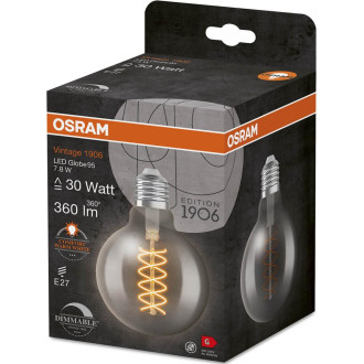 Dekoratívna LED žiarovka E27 G95 7,8W  30W 360lm 1800K Teplé 320° vlákno Stmievateľné OSRAM Vintage 1906