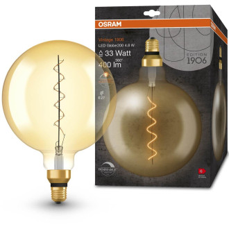 Dekoratívna LED žiarovka E27 G200 4,8W  33W 400lm 2200K Warm 320° Filament Dimmable OSRAM Vintage 1906