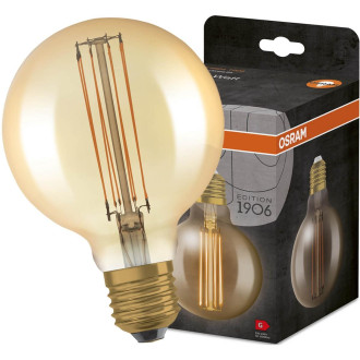 Dekoratívna LED žiarovka E27 G95 8,8W  60W 806lm 2200K Warm 320° Filament Dimmable OSRAM Vintage 1906