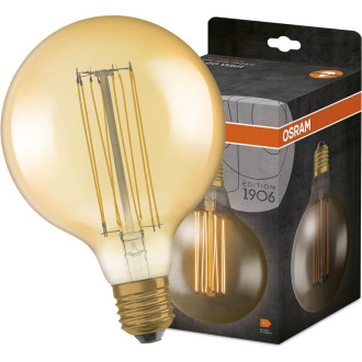 Dekoratívna LED žiarovka E27 G125 8,8W  60W 806lm 2200K Warm 320° Filament Dimmable OSRAM Vintage 1906