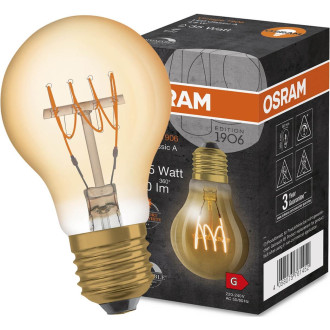 Dekoratívna LED žiarovka E27 A60 4,8W  35W 400lm 2200K Warm 320° Filament Dimmable OSRAM Vintage 1906