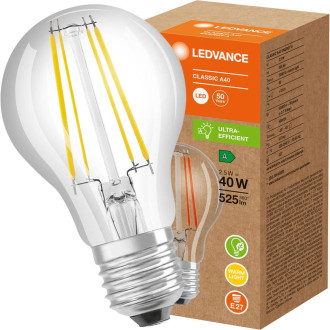 LED žiarovka E27 A60 2,5W  40W 525lm 3000K Warm 300° Filament LEDVANCE Ultra Efficient