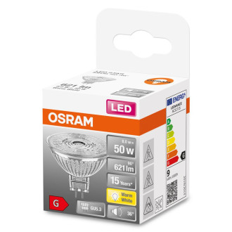 LED žiarovka GU5.3 MR16 8W  50W 621lm 2700K Warm 36° 12V OSRAM STAR