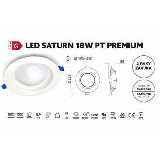 Svietidlo LED SATURN 18W 4000K PREMIUM