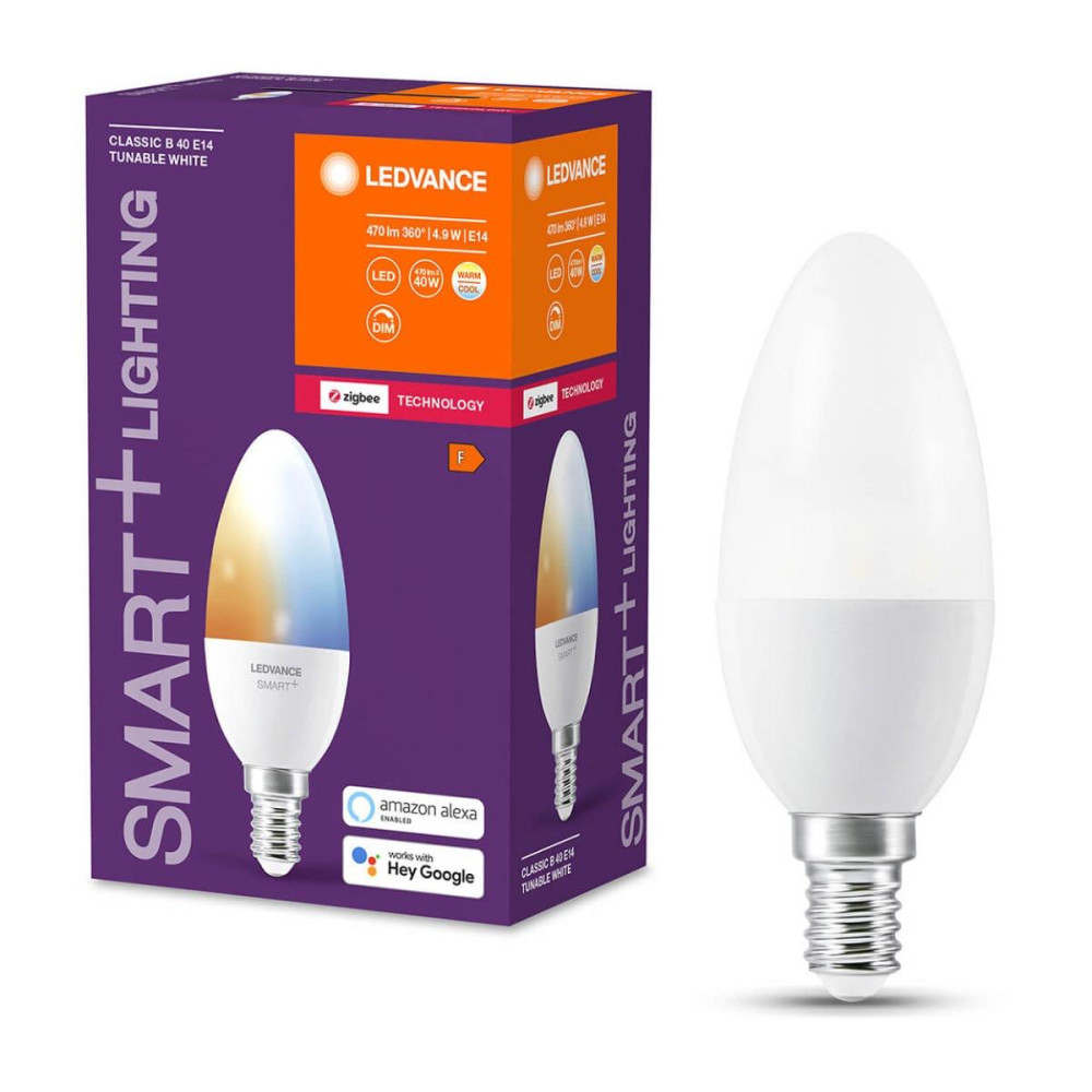 E14 B40 4,9W 470lm CCT LEDVANCE SMART+ ZigBee stmievateľná LED žiarovka