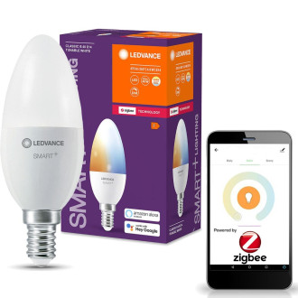 E14 B40 4,9W 470lm CCT LEDVANCE SMART+ ZigBee stmievateľná LED žiarovka