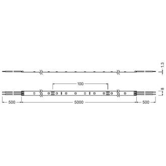 LED pásik 24V 27W 300LED Cold 10mm 5m Ledvance