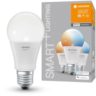 3PAK LED žiarovka E27 A60 9W 806lm CCT LEDVANCE SMART+ WiFi stmievateľná