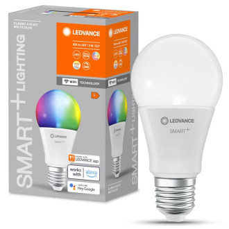 LED žiarovka E27 A60 9W 806lm CCT RGBW LEDVANCE SMART+ WiFi Stmievateľná