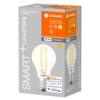 LED žiarovka E27 A60 6W 806lm 2700K Warm SMART+ WiFi Filament Dimmable Classic LEDVANCE