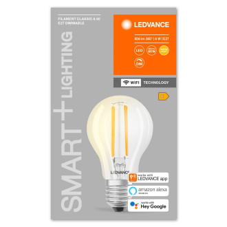 LED žiarovka E27 A60 6W 806lm 2700K Warm SMART+ WiFi Filament Dimmable Classic LEDVANCE