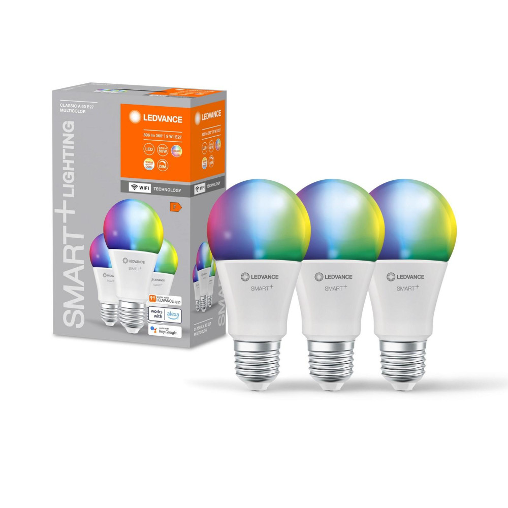 3PAK LED žiarovka E27 A60 9W 806lm RGBW SMART+ WiFi stmievateľná Classic LEDVANCE