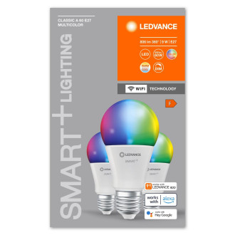 3PAK LED žiarovka E27 A60 9W 806lm RGBW SMART+ WiFi stmievateľná Classic LEDVANCE