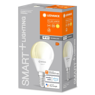 LED žiarovka E14 P40 4,9W 470lm 2700K Warm SMART+ WiFi Stmievateľná mini žiarovka LEDVANCE