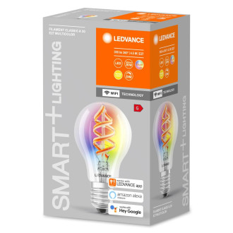 LED žiarovka E27 A60 4,5W  30W 2700K Warm RGB 300lm 300° vlákno LEDVANCE SMART+ WIFI stmievateľné