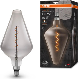 Dekoratívna LED žiarovka E27 AW188 4W  15W 140lm 1800K Warm 300° Filament Dimmable OSRAM Vintage 1906