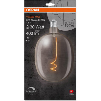 Dekoratívna LED žiarovka E27 BALLON 4,8W  30W 400lm 2700K Warm 320° Filament Dimmable OSRAM Vintage 1906