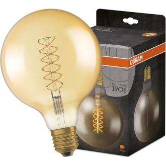 Dekoratívna LED žiarovka E27 G125 4,8W  37W 420lm 2200K Warm 320° Filament Dimmable OSRAM Vintage 1906