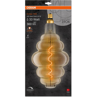 Dekoratívna LED žiarovka E27 NEST 4,8W  33W 360lm 2200K Warm 320° Filament Dimmable OSRAM Vintage 1906