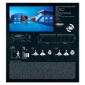 LED solárne fasádne nástenné svietidlo 3,6W 3000K ENDURA pohybový senzor LEDVANCE