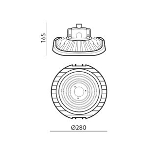 Priemyselné LED svietidlo UFO NINA HIGH BAY 150W 110° 4000K IP65 Kobi