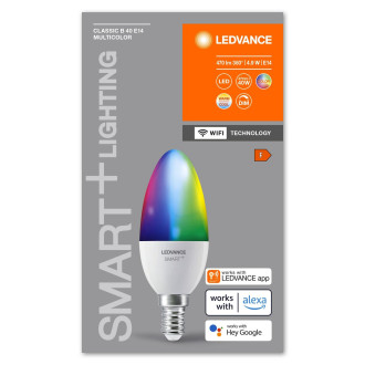 LED žiarovka E14 B40 4,9W 470lm RGBW SMART+ WiFi Stmievateľná sviečka LEDVANCE