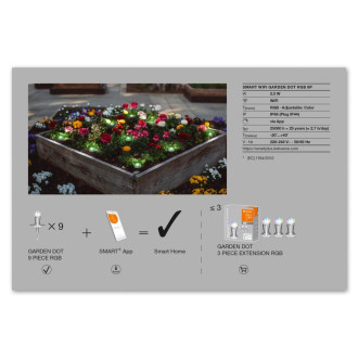 Dekoratívne LED RGB 2,5 W SMART+ WiFi GARDEN 9 svetelných bodov LEDVANCE