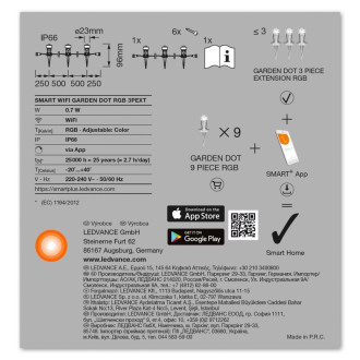 Dekoratívne RGB LED svetelné body SMART+ WiFi GARDEN 3 Dot LEDVANCE - Rozšírenie