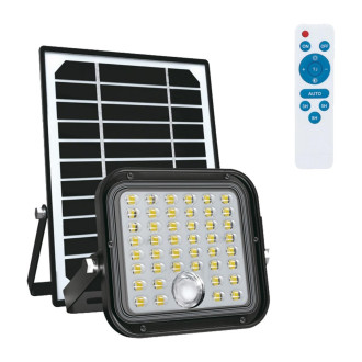 LED reflektor Solárna lampa 10W 4000K 1500lm IP65 Senzor pohybu + diaľkové ovládanie KOBI