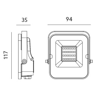 LED reflektor 10W 800lm 6500K IP65 čierny so senzorom pohybu a súmraku + diaľkové ovládanie KOBI MHNC