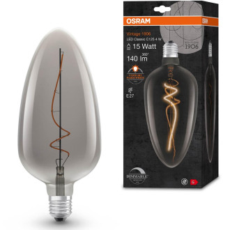 Dekoratívna LED žiarovka E27 CLA125 4W  15W 140lm 1800K Warm 300° Filament Dimmable OSRAM Vintage 1906