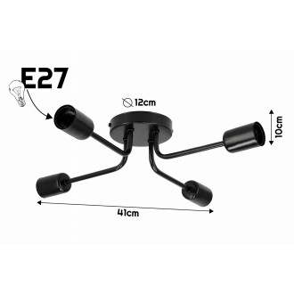 LED stropná lampa 4xE27 LOFT