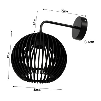 LED nástenné svietidlo 1x E27 čierna LUCA05-B