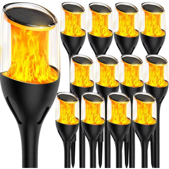 12x Vonkajšia LED solárna lampa TORCH - 65cm