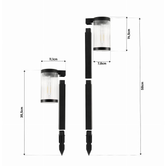 4x Vonkajšia LED solárna lampa - 58 cm