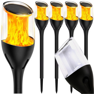 4x Vonkajšia LED solárna lampa TORCH - 65cm