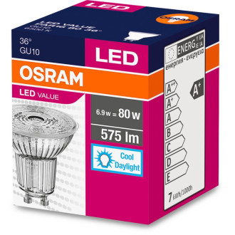 LED GU10 6,9W  80W 575lm 6500K Cold 36° OSRAM Value