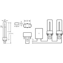 Žiarivka G23 11W 900lm 2700K Warm OSRAM Dulux S