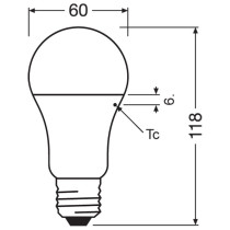 LED žiarovka LED E27 A60 10W  75W 1055lm 6500K Studená 200° OSRAM Antibakteriálna