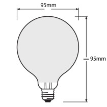 LED žiarovka GLOBE E27 G95 11W  100W 1521lm 4000K Neutrálne 300° vlákno OSRAM Retrofit