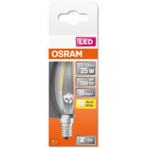 LED žiarovka E14 B35 CL 2,5W  25W 250lm 2700K Warm 300° Filament OSRAM STAR