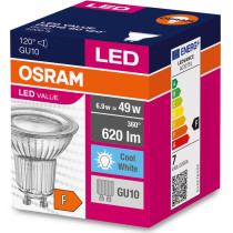 LED žiarovka GU10 6,9W  49W 620lm 4000K Neutrálna 120° OSRAM Value