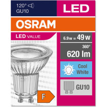 LED žiarovka GU10 6,9W  49W 620lm 4000K Neutrálna 120° OSRAM Value