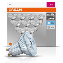 10PAK LED žiarovka GU10 4,3W  50W 350lm 4000K Neutrálna 36° OSRAM